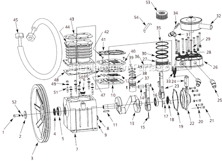 Page B Diagram and Parts List for XP581501 2005 Campbell Hausfeld Compressor